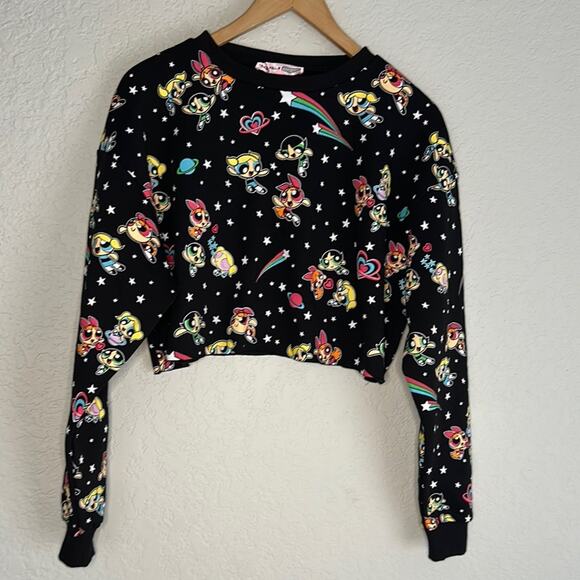 NEW Dolls Kill x Powerpuff Girls Crop Sweatshirt Graphic Cartoon Network Rare - Picture 1 of 6